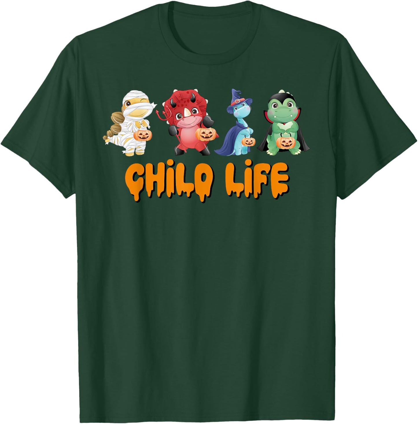 Dinosaur Child Life Specialist Halloween Therapist CLS CCLS T-Shirt - T-Shirt | Forest