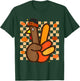 Cool Peace Sign Turkey Hand Thanksgiving Hippie Men Women T-Shirt - T-Shirt | Forest