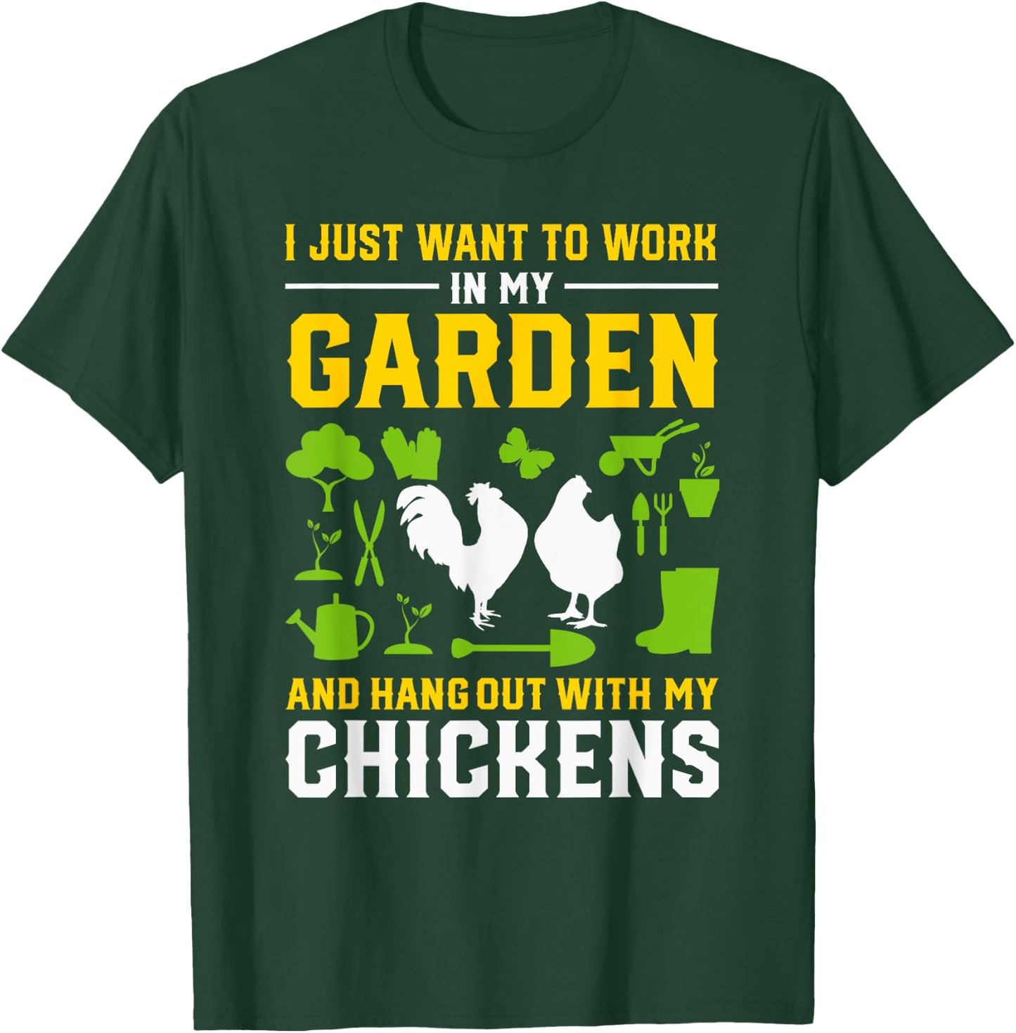 Funny Chicken Owner Gardening Lover Homestead Gardener Joke T-Shirt - T-Shirt | Forest