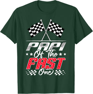 Papi Of The Fast One First Birthday Racing Car Family T-Shirt - T-Shirt | Forest