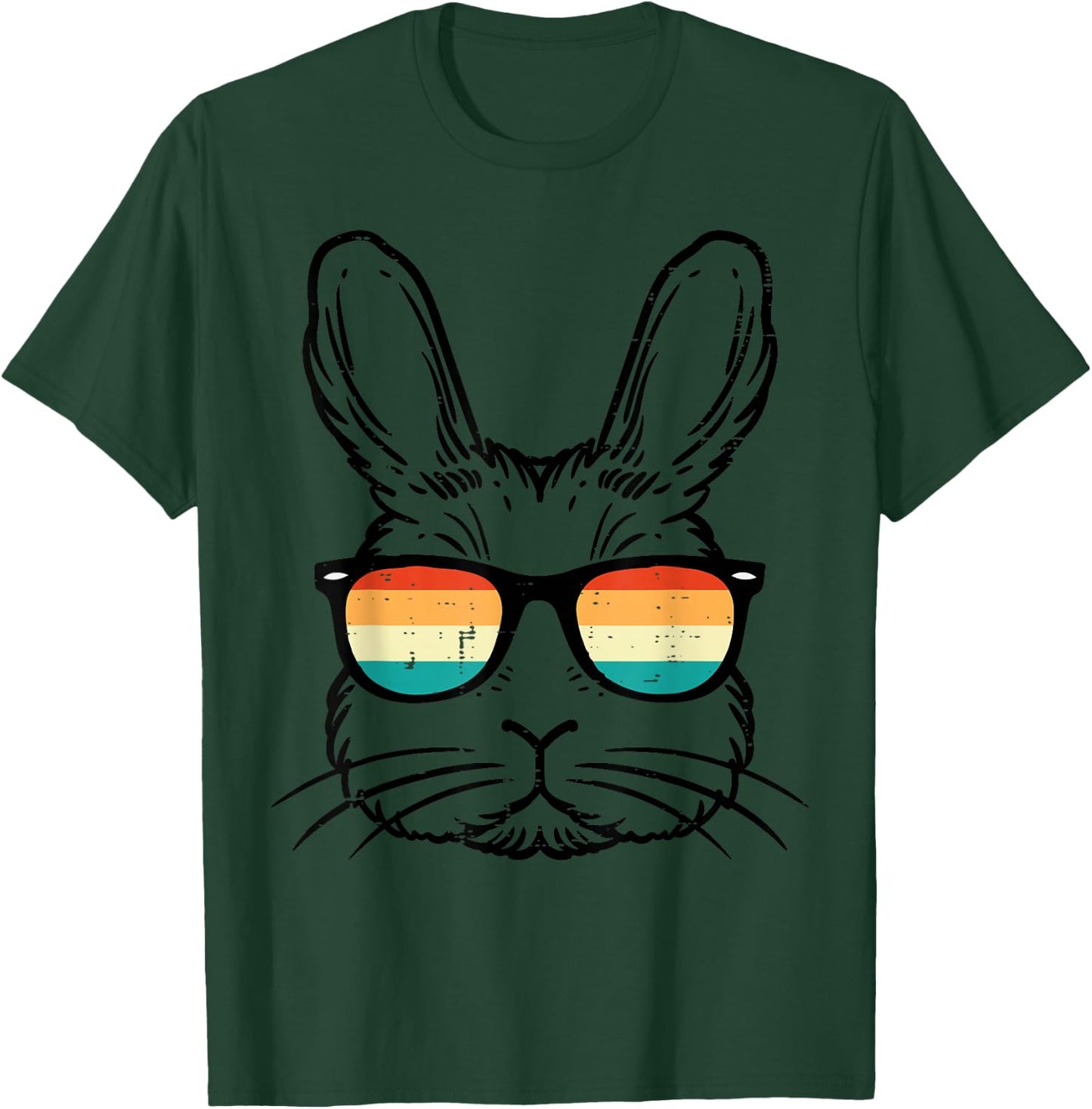 Easter Bunny Face Sunglasses Retro Rabbit Men Boy Kids Youth T-Shirt - T-Shirt | Forest