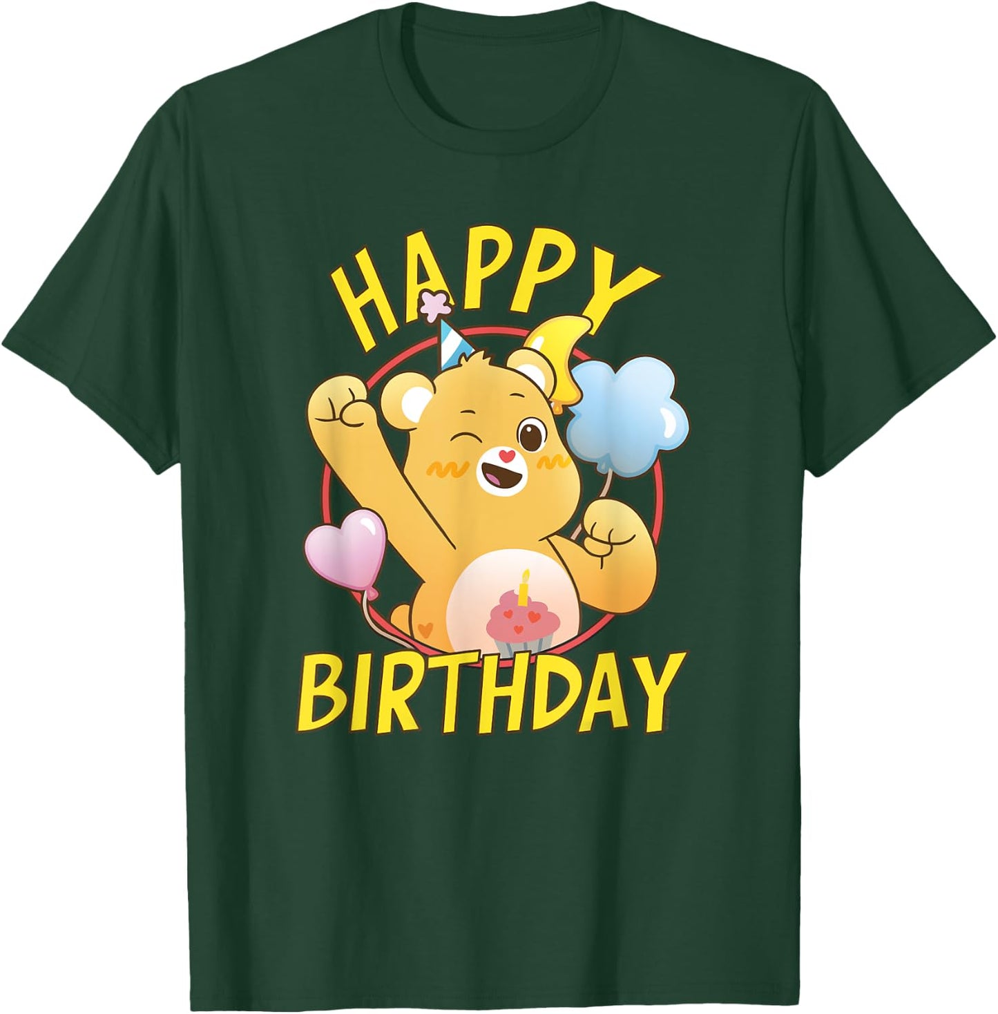 Care Bears Happy Birthday Vintage Birthday Bear Portrait T-Shirt - T-Shirt | Forest
