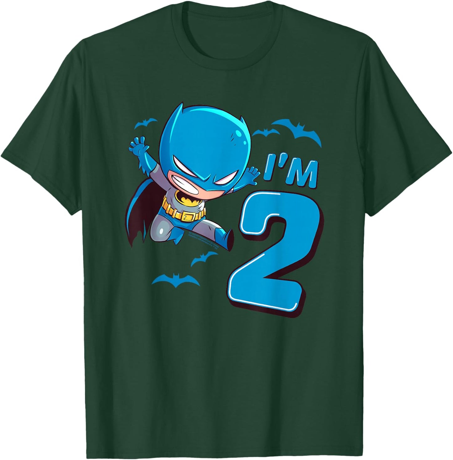 Batman 2nd Birthday Cute I'm 2 T-Shirt - T-Shirt | Forest