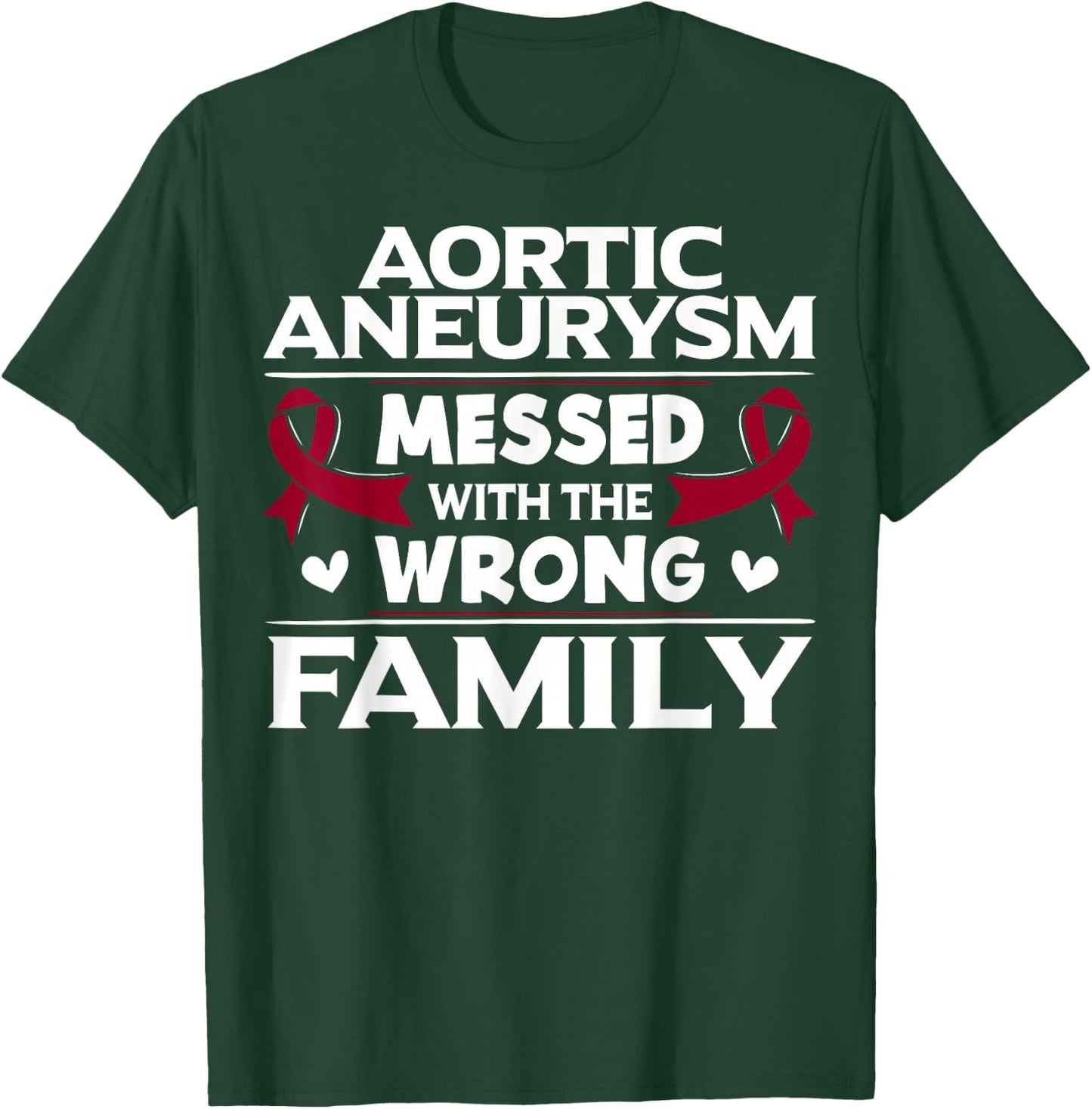 Aortic Aneurysm Gift Burgundy Awareness Ribbon T-Shirt - T-Shirt | Forest