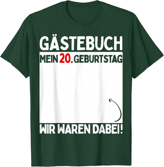 20th Birthday Man Woman 20 Years 2004 Decorative Funny Gift , black T-Shirt - T-Shirt | Forest