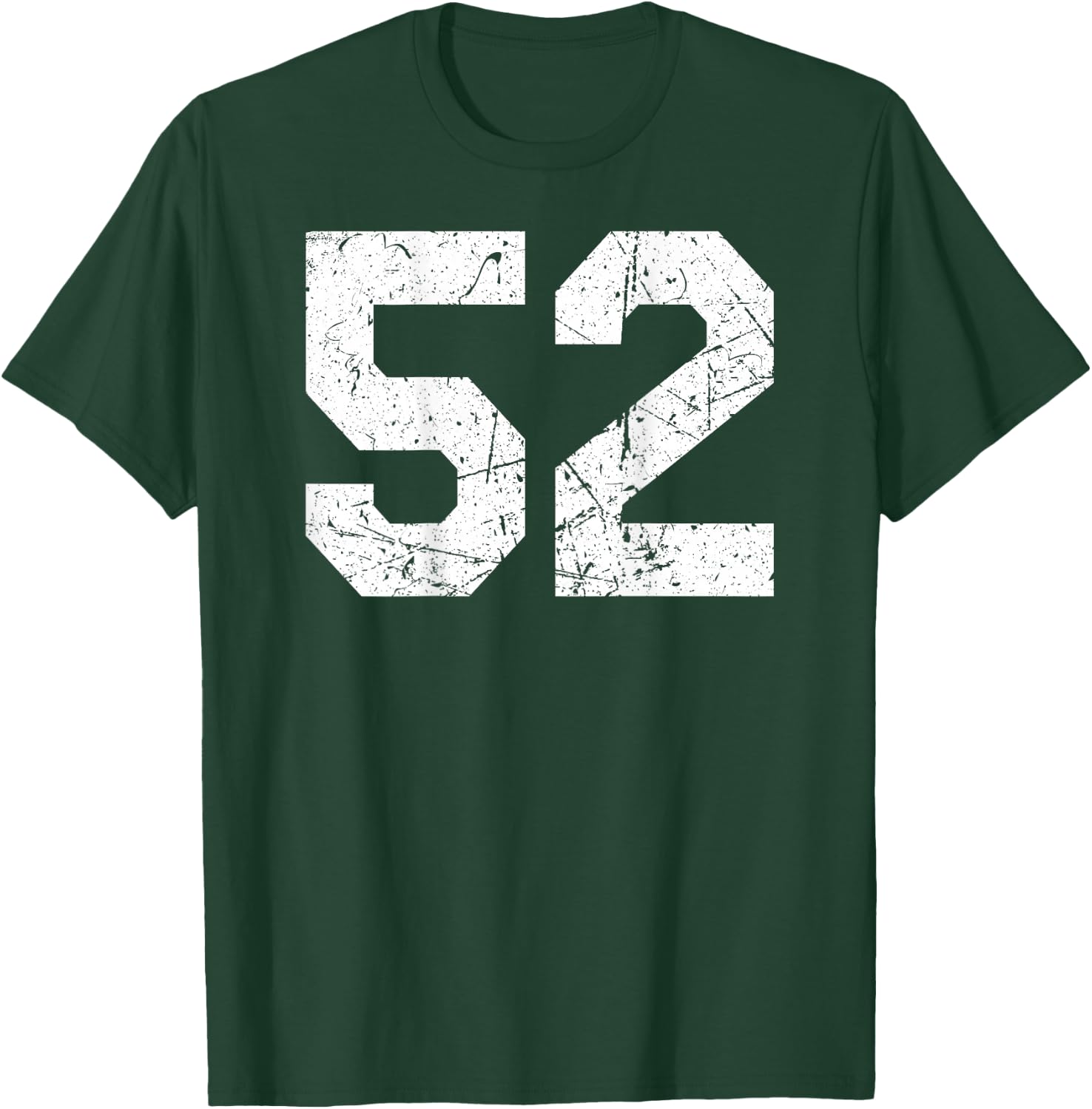 #52 Jersey Uniform Varsity Sports Number, 52nd Birthday T-Shirt - T-Shirt | Forest