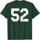 #52 Jersey Uniform Varsity Sports Number, 52nd Birthday T-Shirt - T-Shirt | Forest