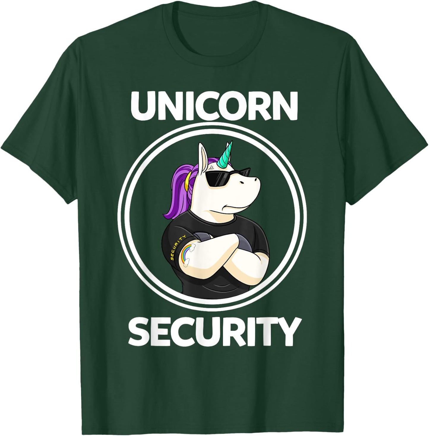 Unicorn Security Birthday Boys Dad Gift T-Shirt - T-Shirt | Forest