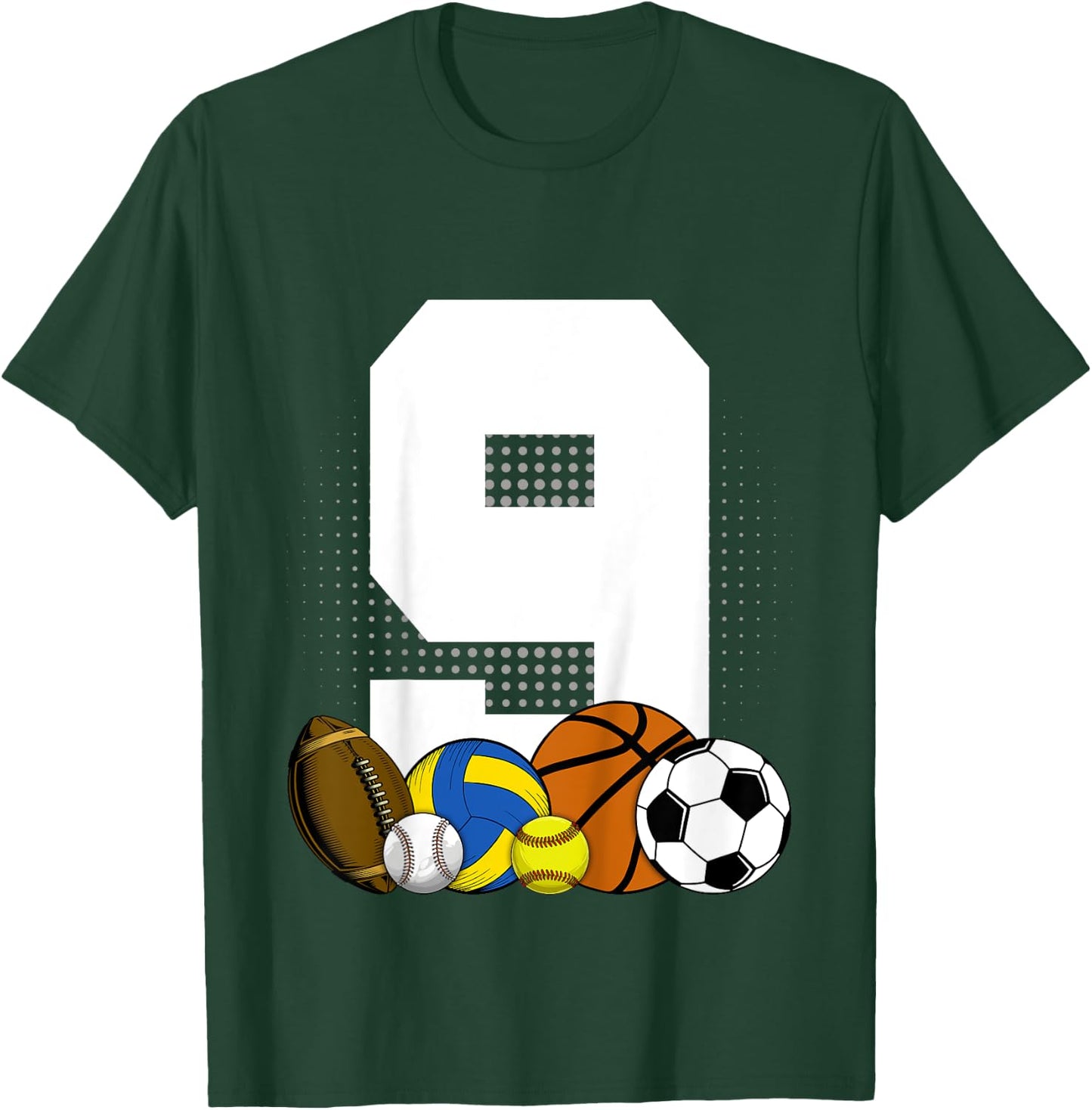 Kids 9 years Birthday Sports Kids Boys 9th Birthday Baller T-Shirt - T-Shirt | Forest
