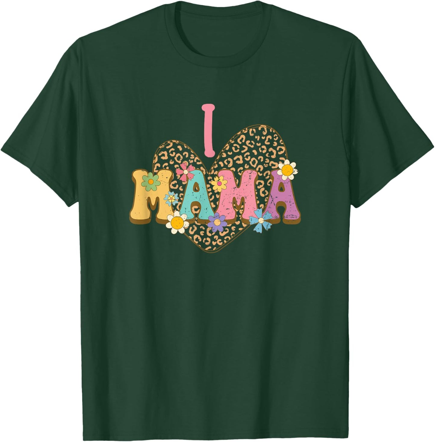 I Love Mama Leopard - My First Mother's Day Flower T-Shirt - T-Shirt | Forest