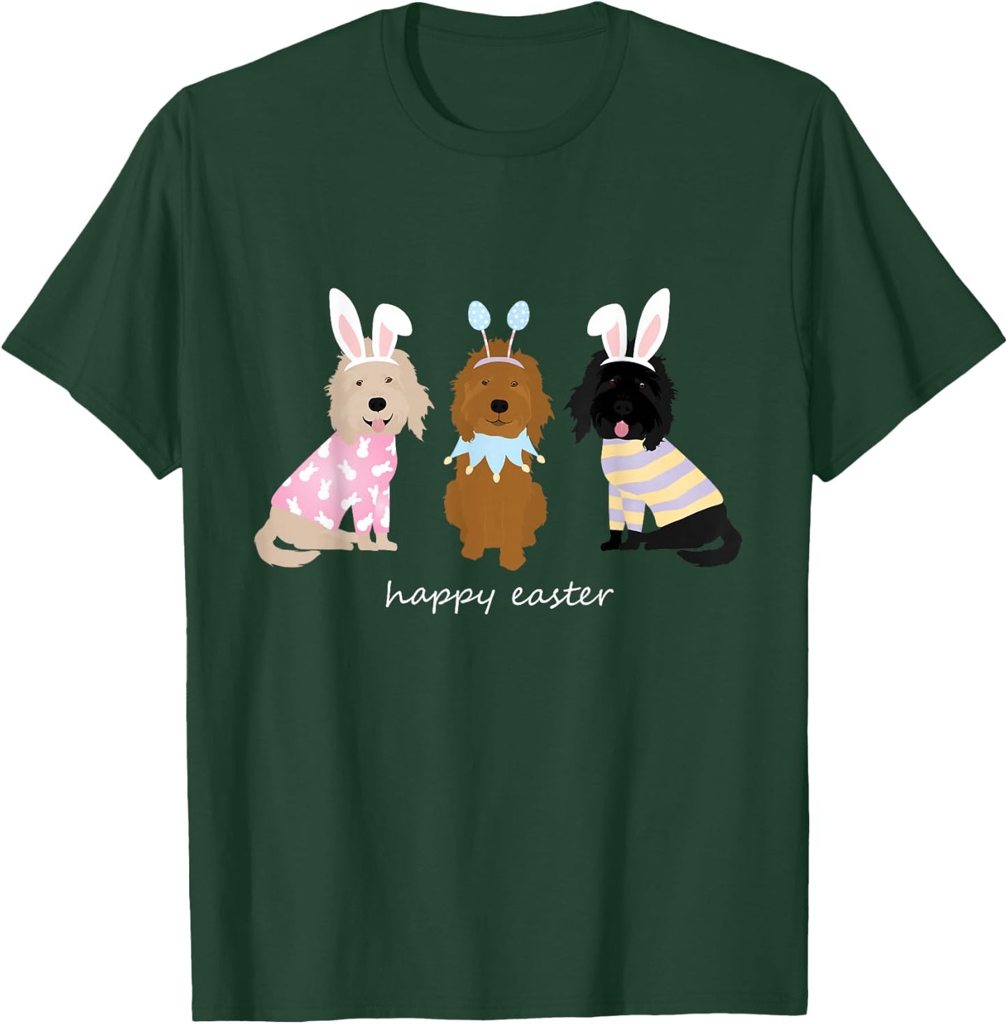 Happy Easter Goldendoodle Dogs Cute Golden Doodle Bunny T-Shirt - T-Shirt | Forest