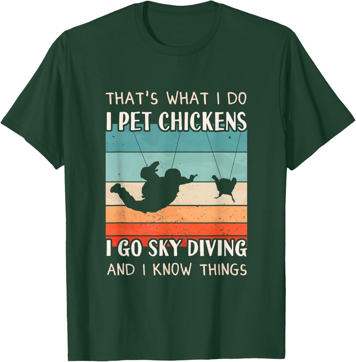 Skydiver Outfit - Chicken Keeper Design Men Sky Diving T-Shirt - T-Shirt | Forest