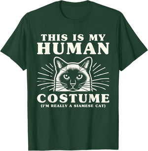 This Is My Human Costume I'm Really A Siamese Cat T-Shirt - T-Shirt | Forest