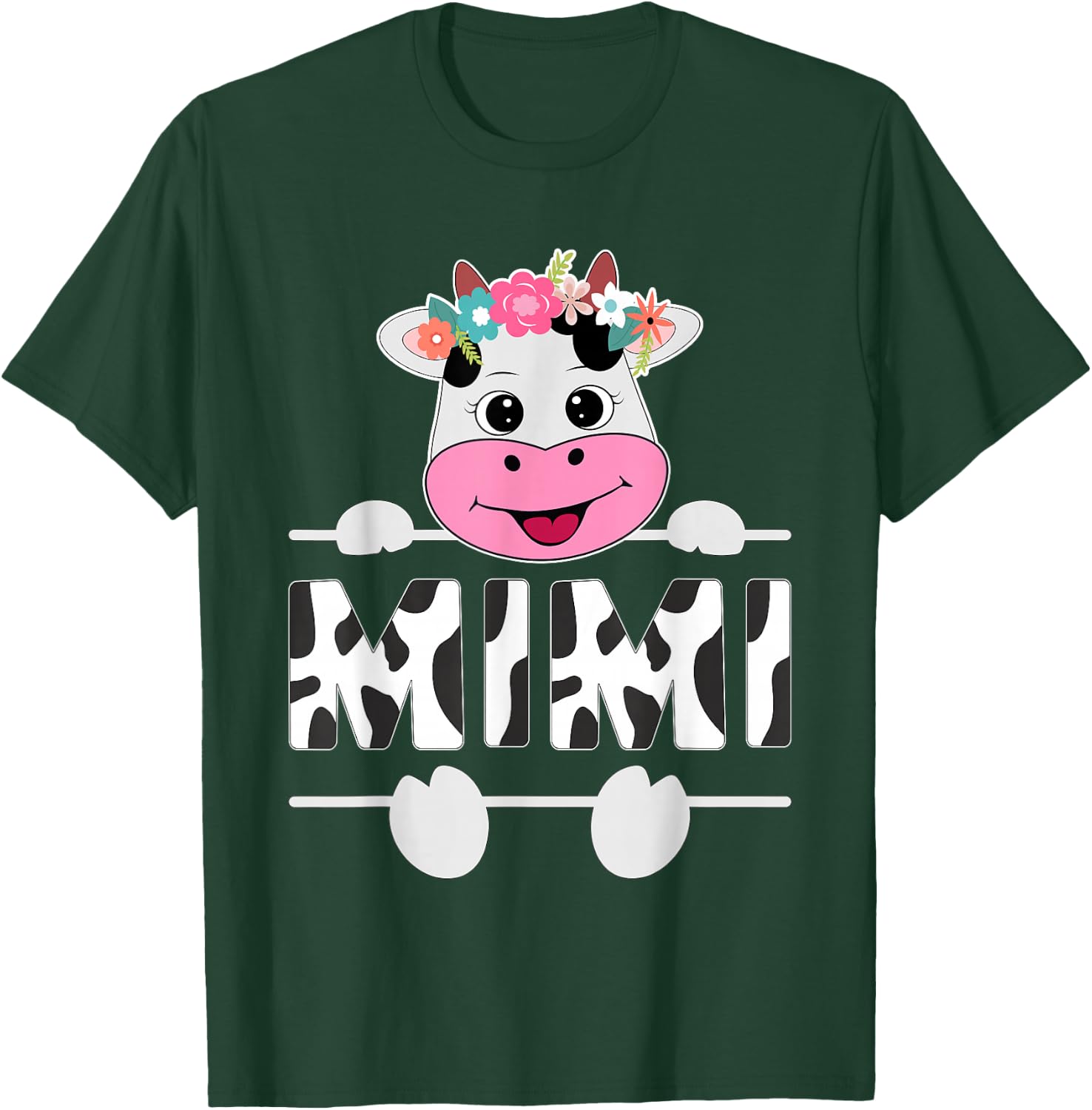 Mimi Of The Birthday Girl Cow Grandma Family Party T-Shirt - T-Shirt | Forest