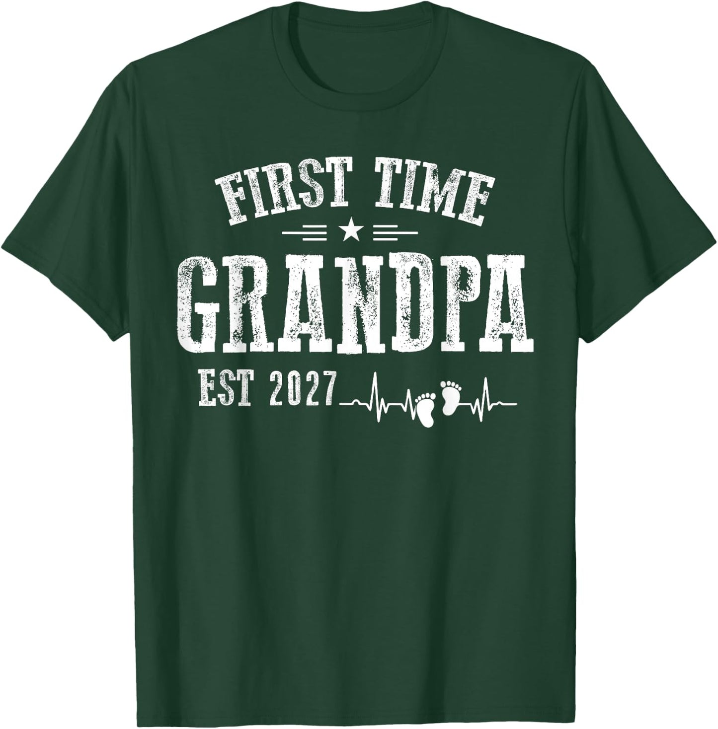 First time Grandpa 2027 for Grandfather to be T-Shirt - T-Shirt | Forest