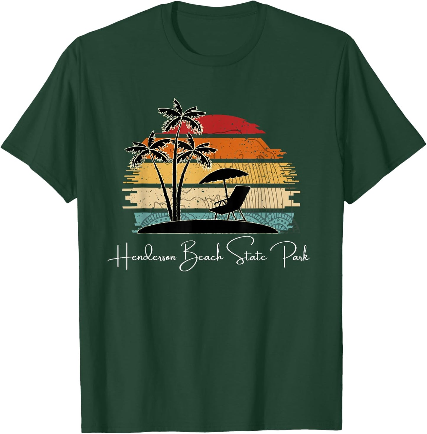 Vintage Henderson Beach State Park Palm Trees Spring Summer Women Kids T-Shirt - T-Shirt | Forest