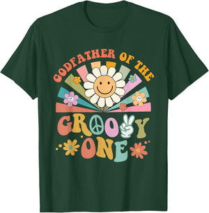Godfather of Groovy One Matching Family First Birthday Party T-Shirt - T-Shirt | Forest