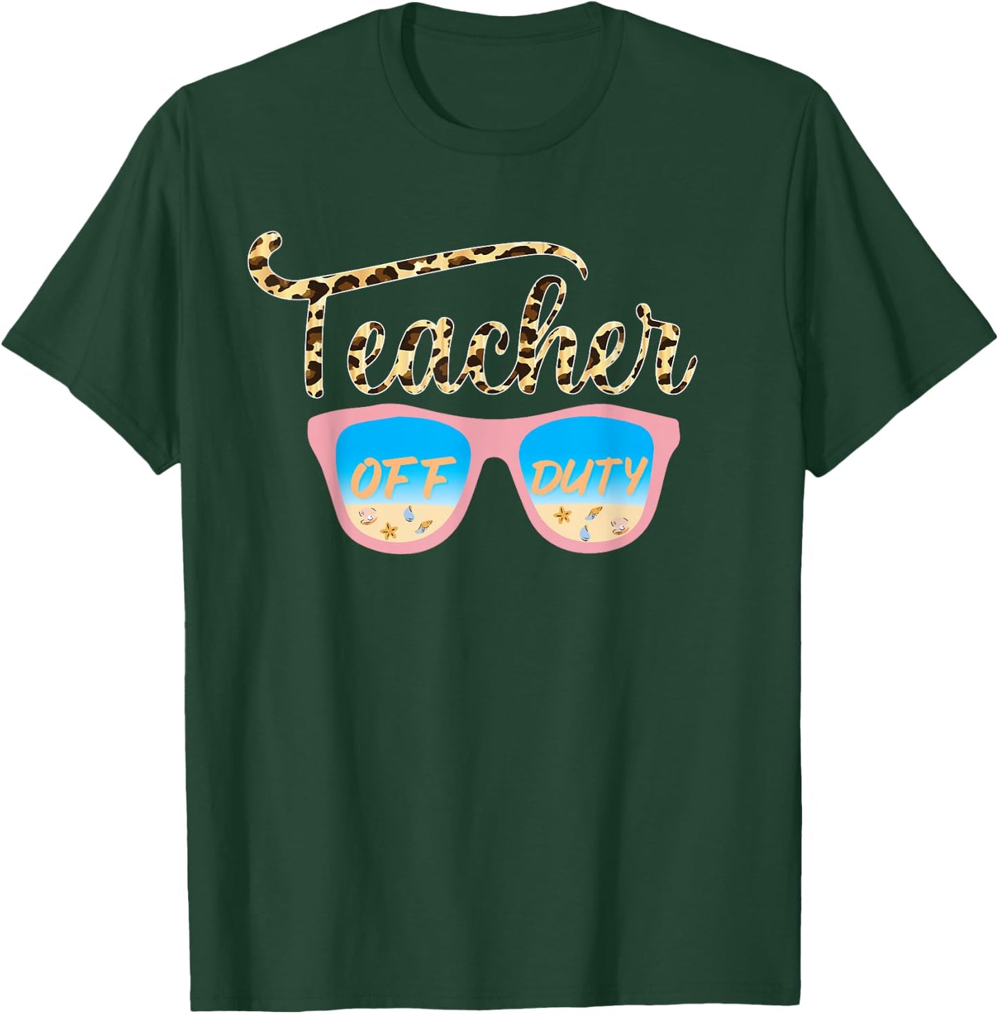 Teacher Off Duty Last Day Of School Cheetah Teacher Off Duty T-Shirt - T-Shirt | Forest