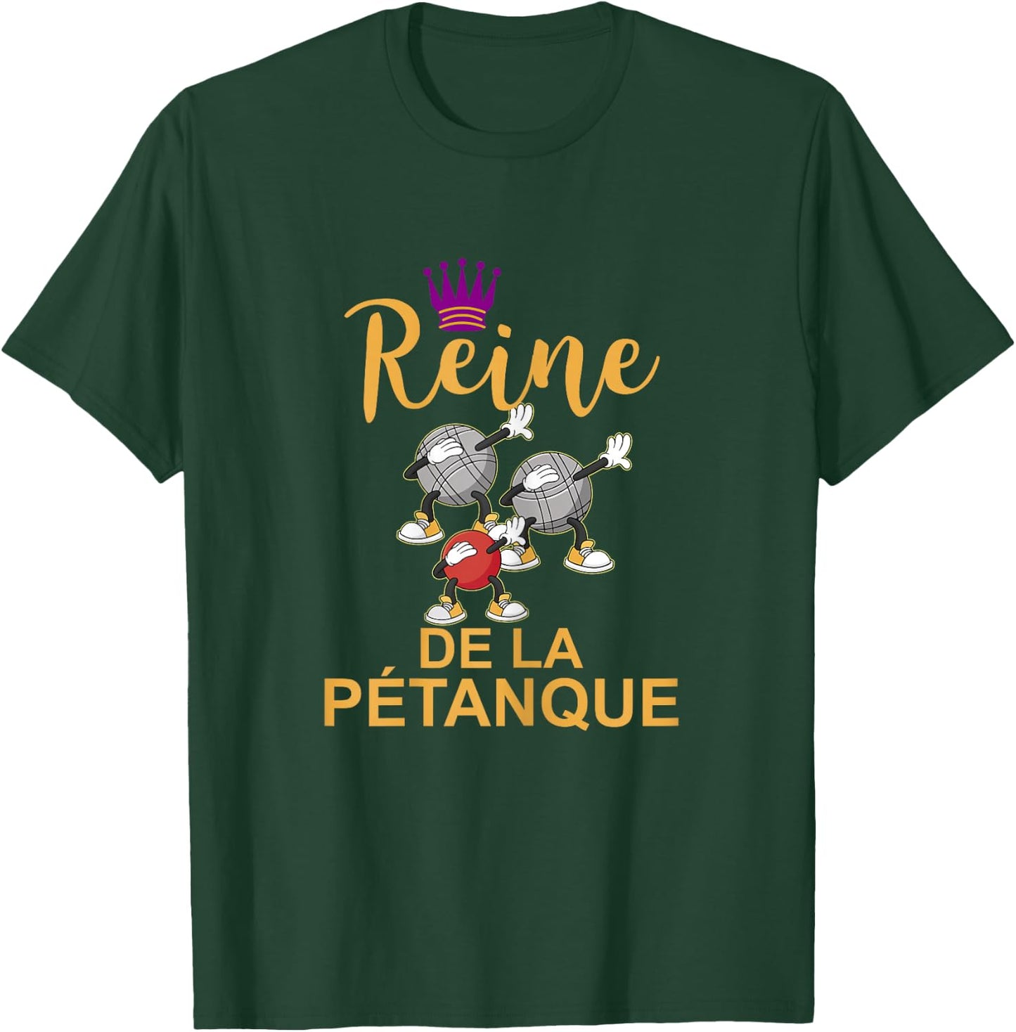 Women's Queen of Petanque Petanque Women's , Black, S T-Shirt - T-Shirt | Forest