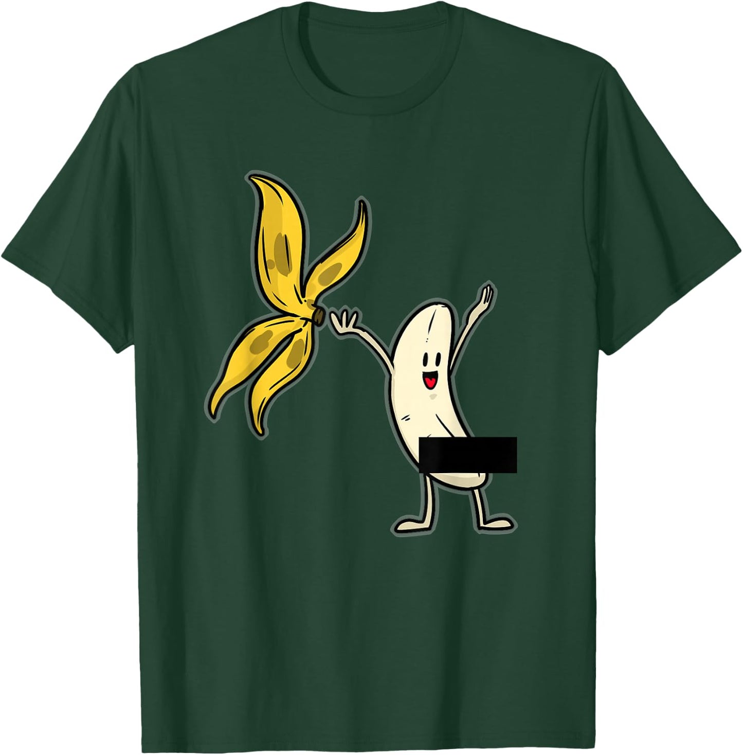 Banana Striptease Censored Naked Funny Adult T-Shirt - T-Shirt | Forest