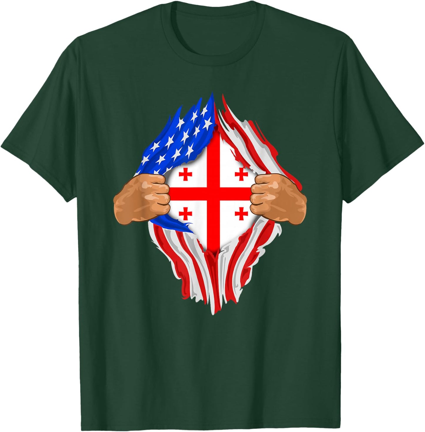 Georgian Blood Inside Me | Georgia Flag Gift T-Shirt - T-Shirt | Forest