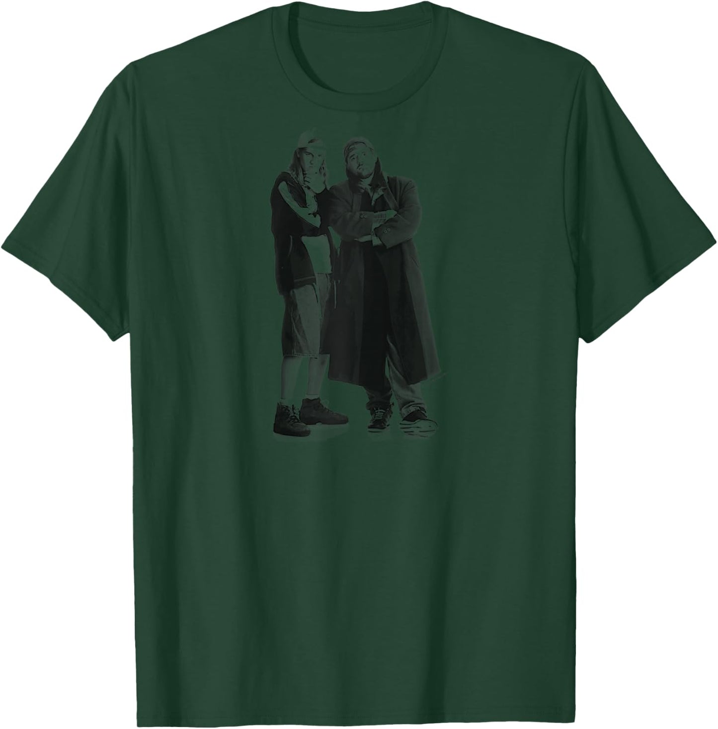 Jay & Silent Bob Black & White Standing Portrait Raglan Baseball T-Shirt - T-Shirt | Forest