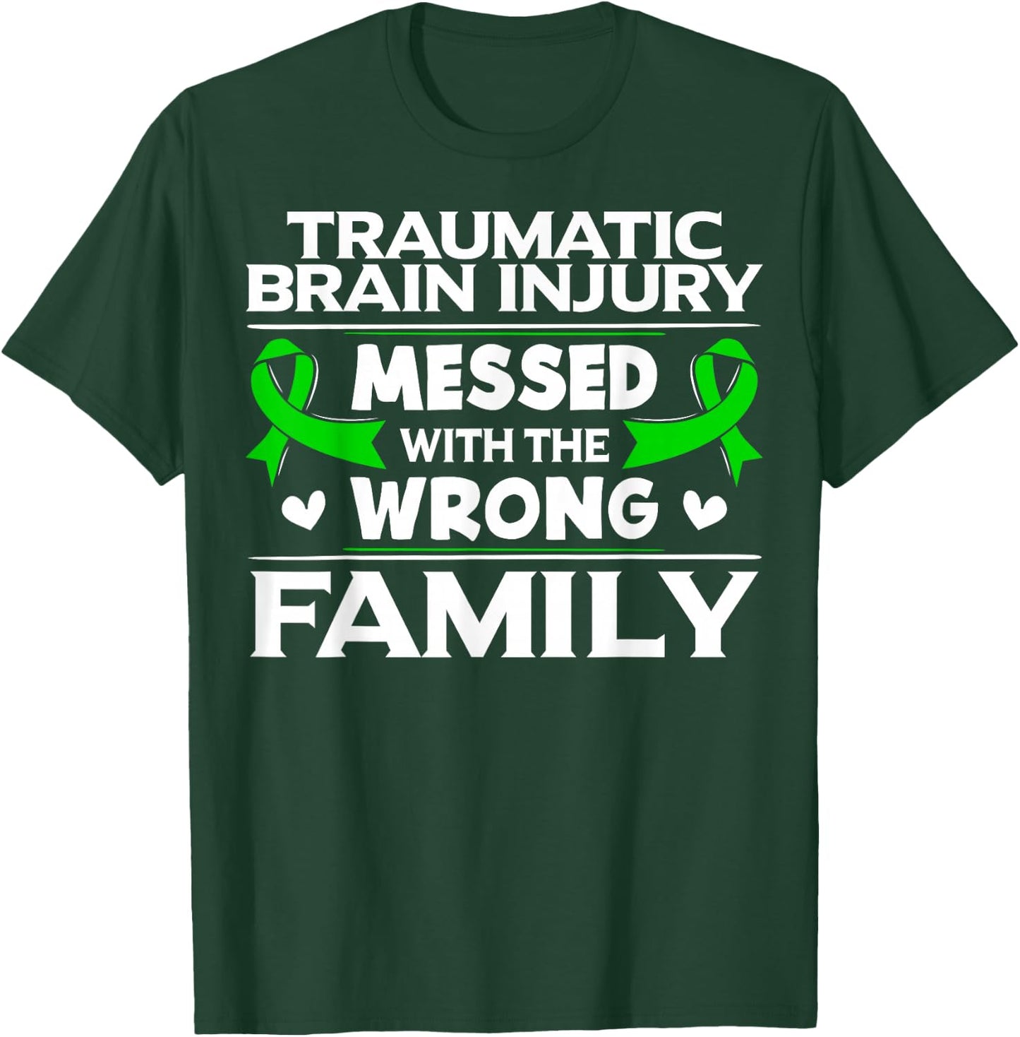 TBI Survivor Intracranial Injury Awareness Ribbon T-Shirt - T-Shirt | Forest