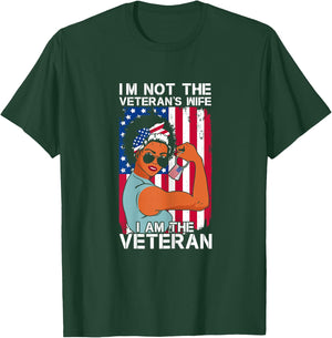 I Am The Veteran Female Veterans Day Military Patriotic T-Shirt - T-Shirt | Forest