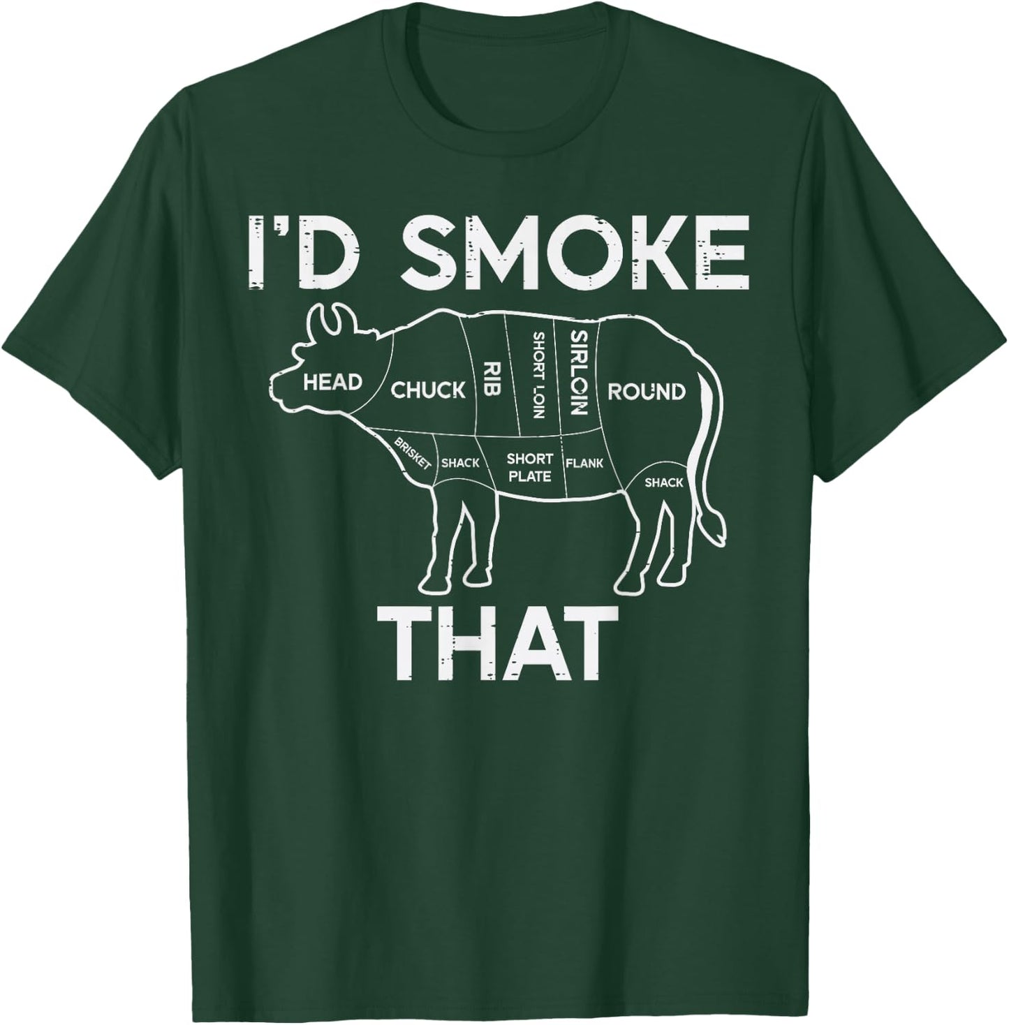Id Grill That Cow Beef Meat Chart Bbq Barbecue Grill Butcher T-Shirt - T-Shirt | Forest