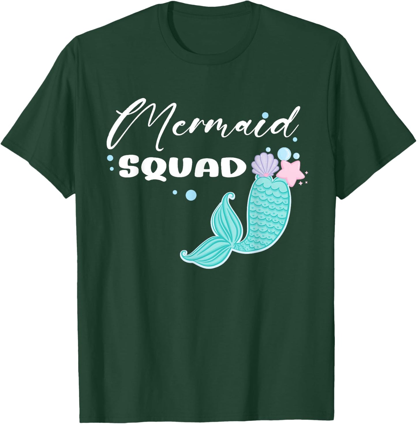 Funny Mermaid Squad Party Matching Birthday Kids T-Shirt - T-Shirt | Forest