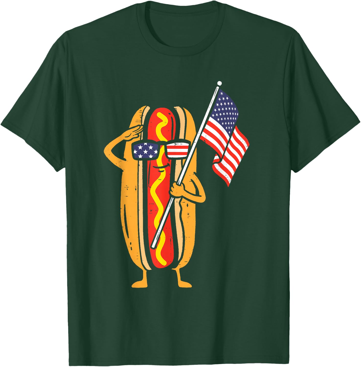 Funny Hotdog American Flag USA 4th of July Patriotic Men T-Shirt - T-Shirt | Forest