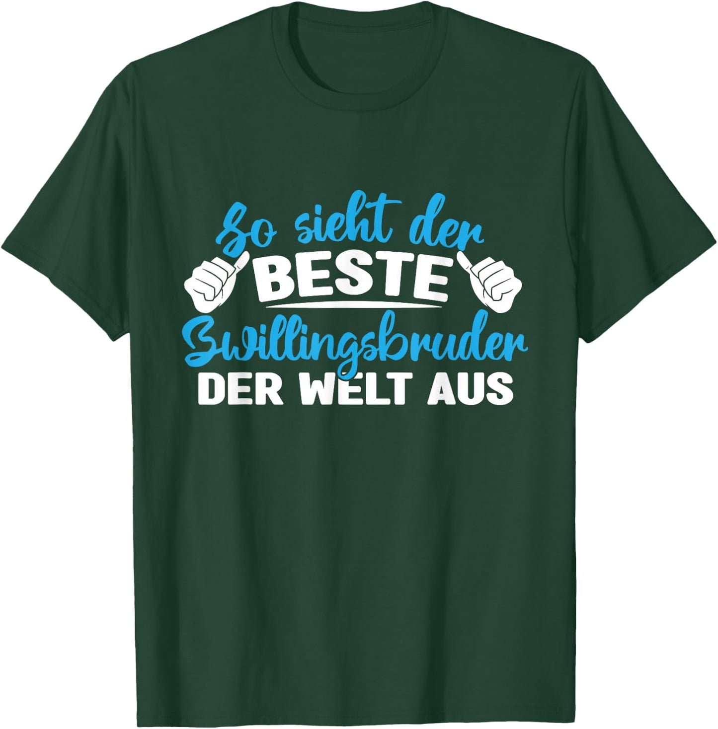 with German Text "Bester Zwillingsbruder Zwillinen", black T-Shirt - T-Shirt | Forest