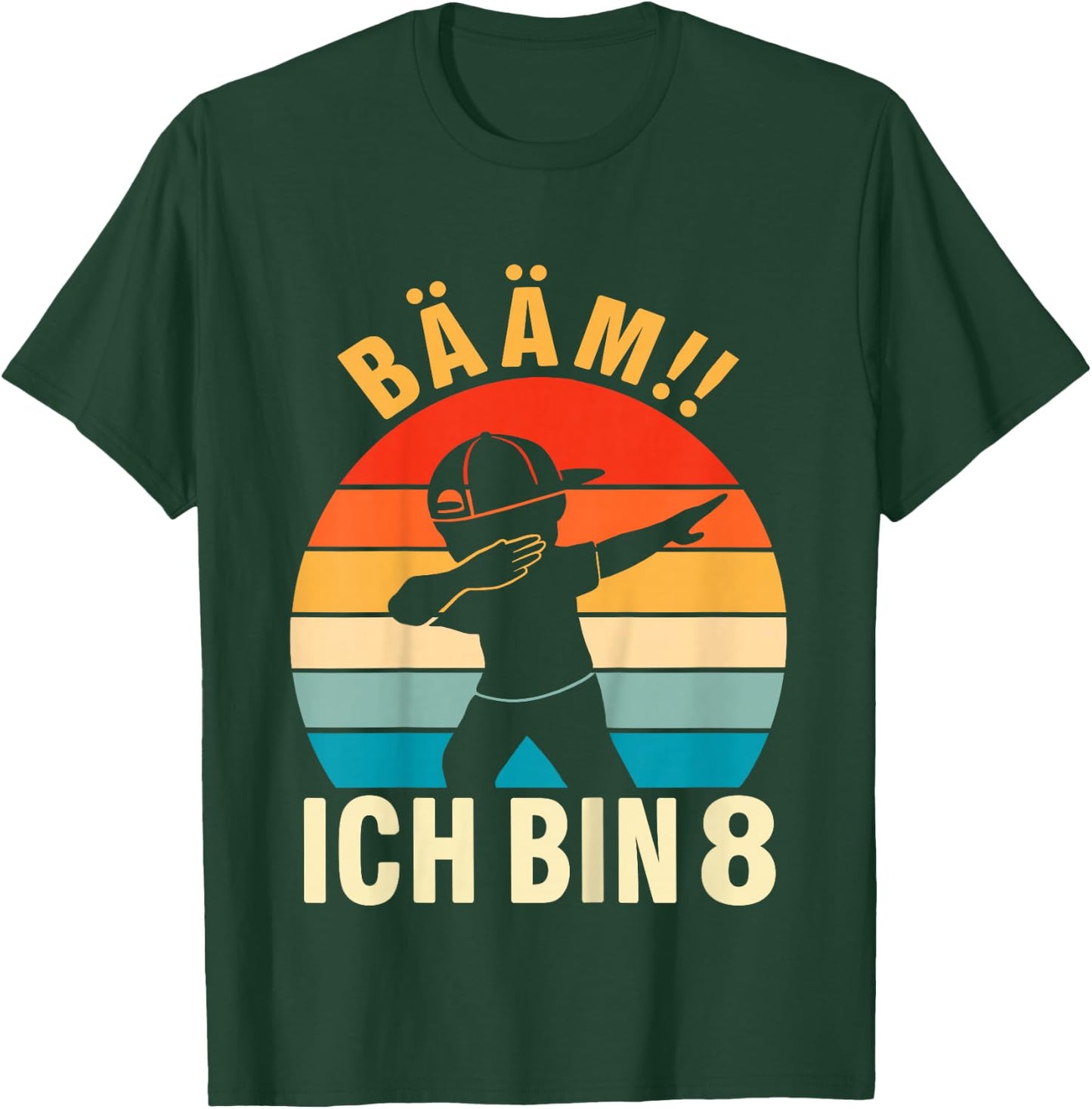 Children's Dabbing Birthday 8 Years Boys 8th Birthday , black T-Shirt - T-Shirt | Forest