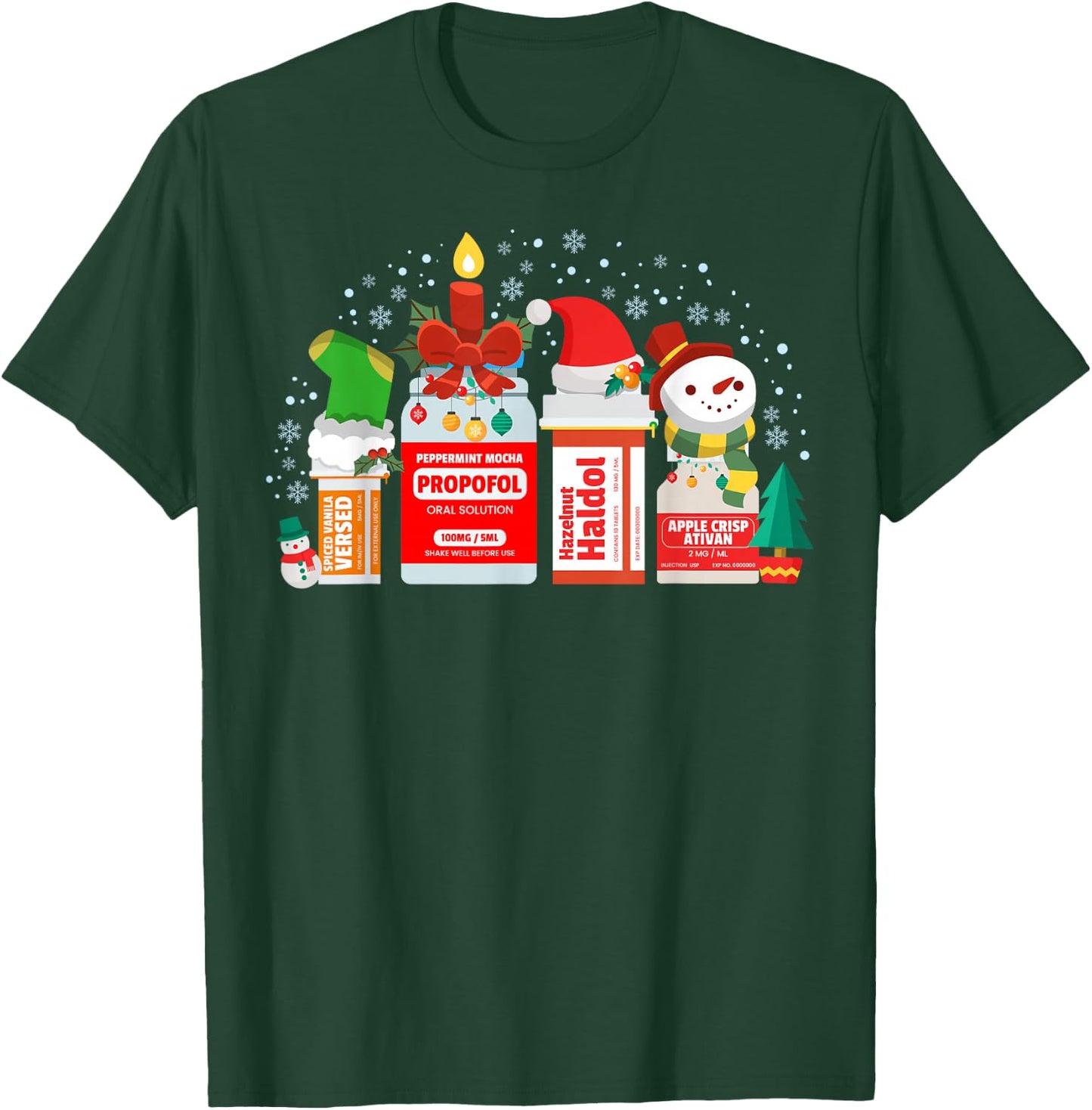 Christmas ICU Nurse Happy Nursemas Xmas Holiday Pajama RN T-Shirt - T-Shirt | Forest