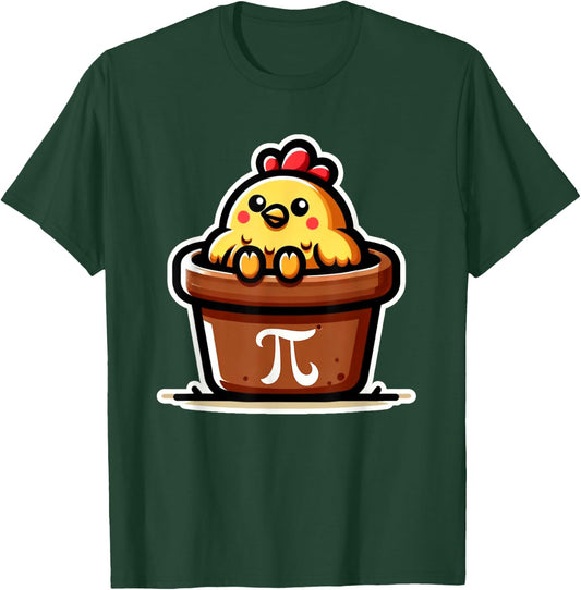 Funny Math Pun Chicken Pot Pi Cute Mathematics Humor T-Shirt - T-Shirt | Forest