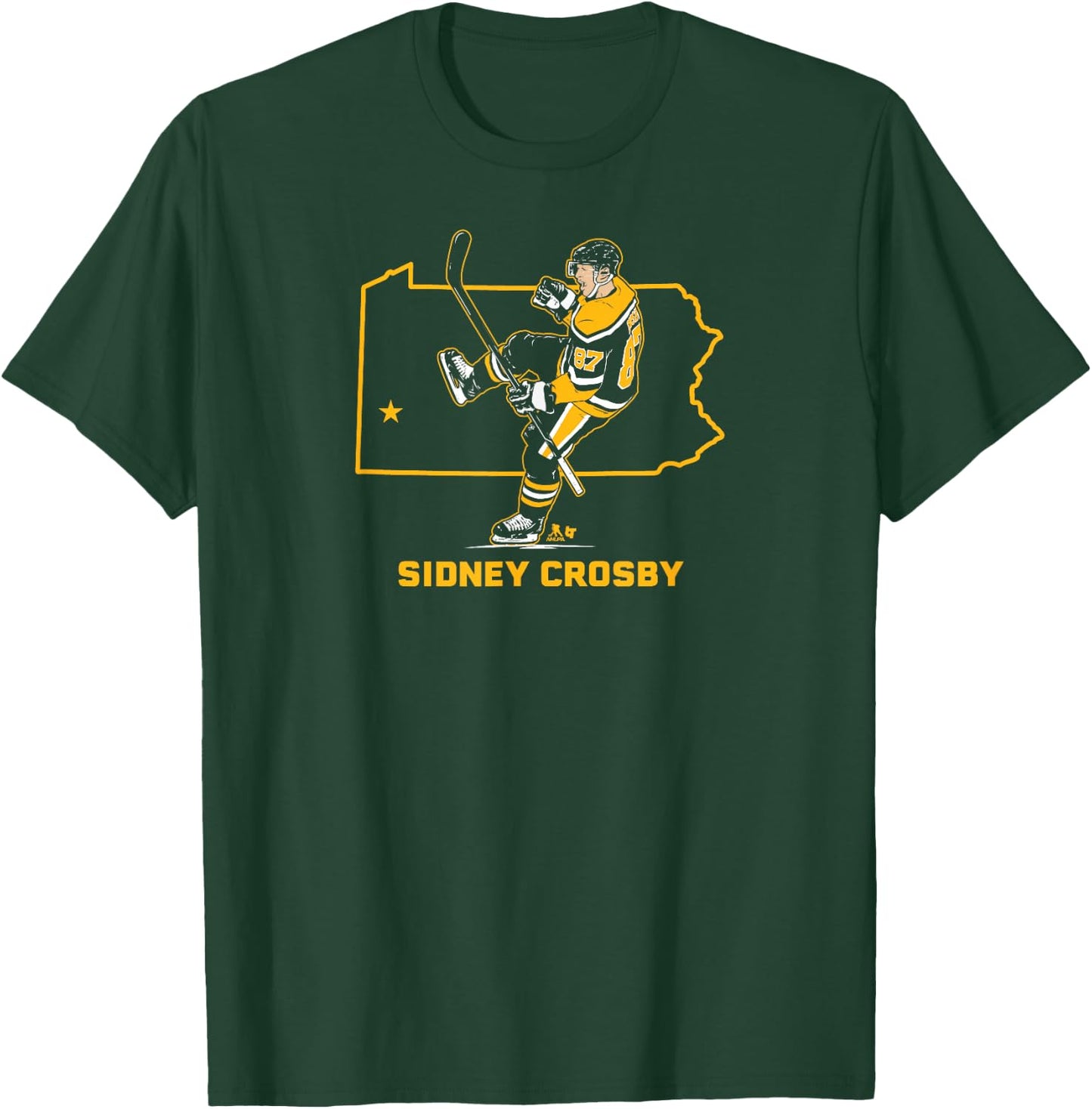 Sidney Crosby: State Star - Pittsburgh Hockey T-Shirt - T-Shirt | Forest