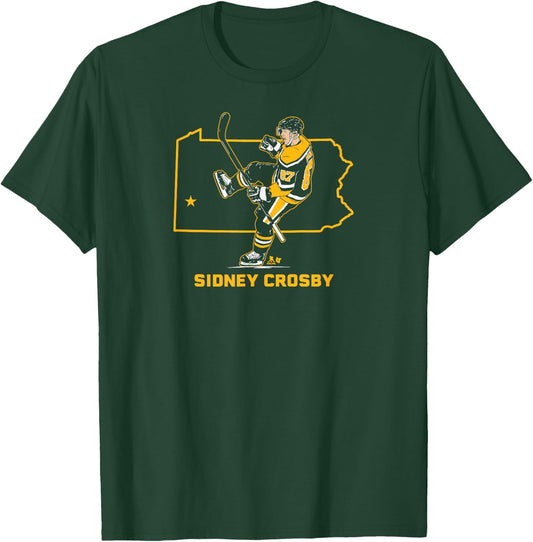 Sidney Crosby: State Star - Pittsburgh Hockey T-Shirt - T-Shirt | Forest