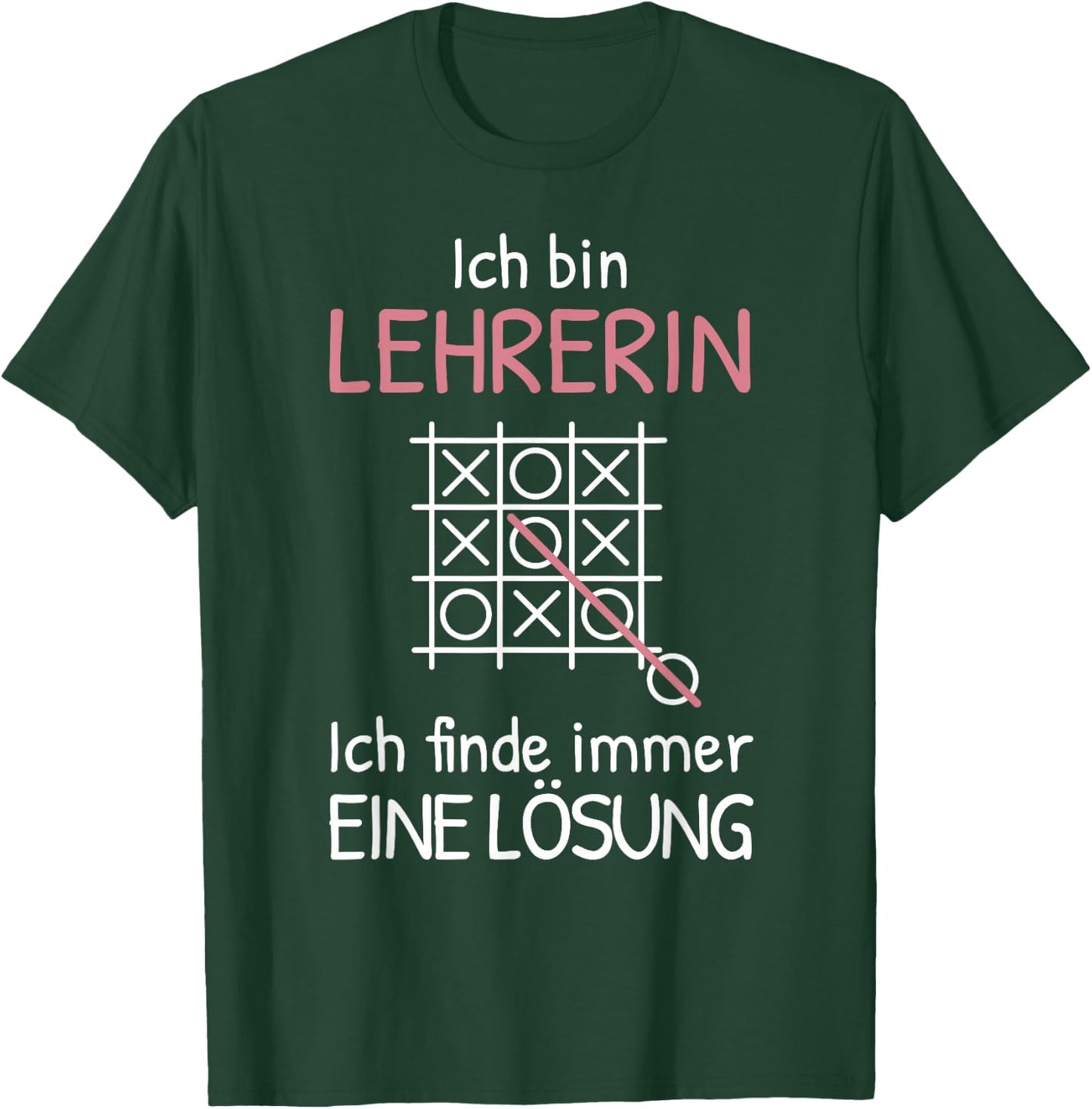 with German Text "Ich bin Lehrerin FINde immer Solution" (Ich bin Lehrerin FINde immer Sol, black T-Shirt - T-Shirt | Forest