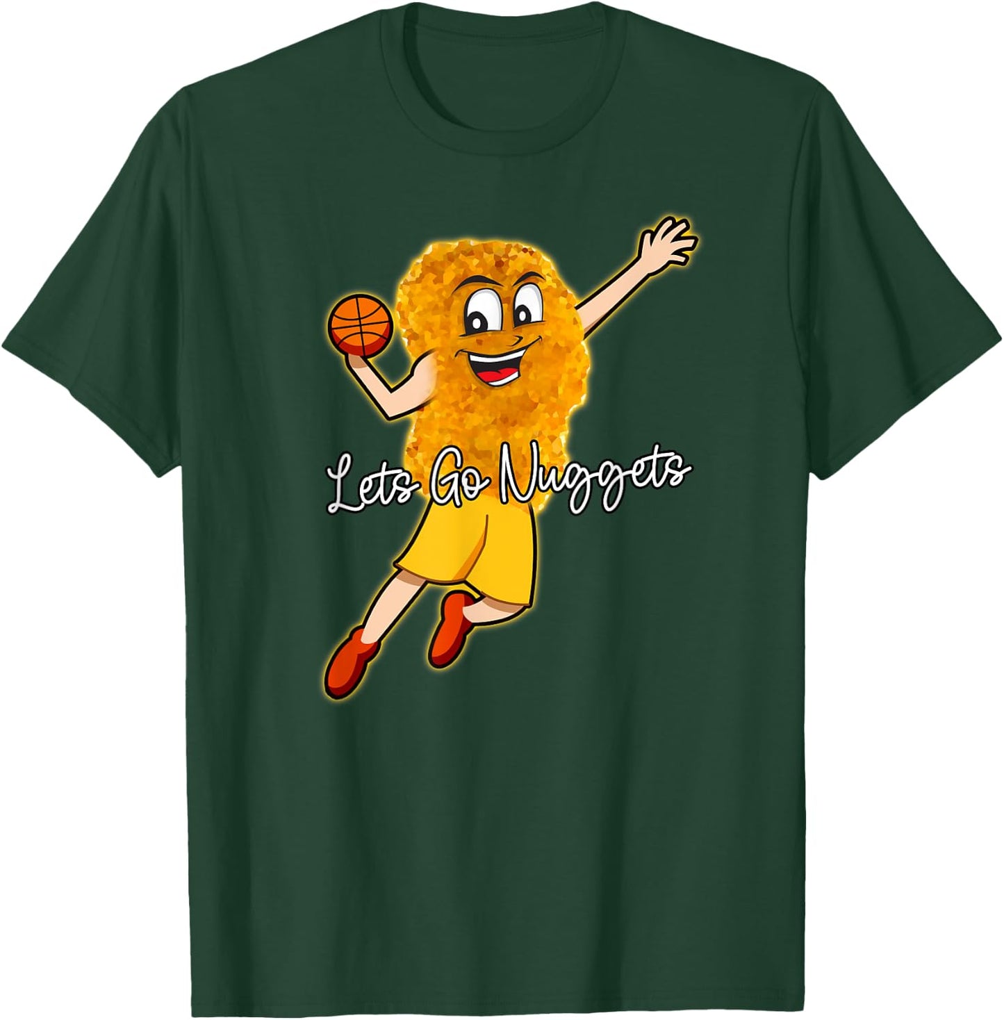 Lets Go Nuggets - Chicken Nugget Basketball Player T-Shirt - T-Shirt | Forest