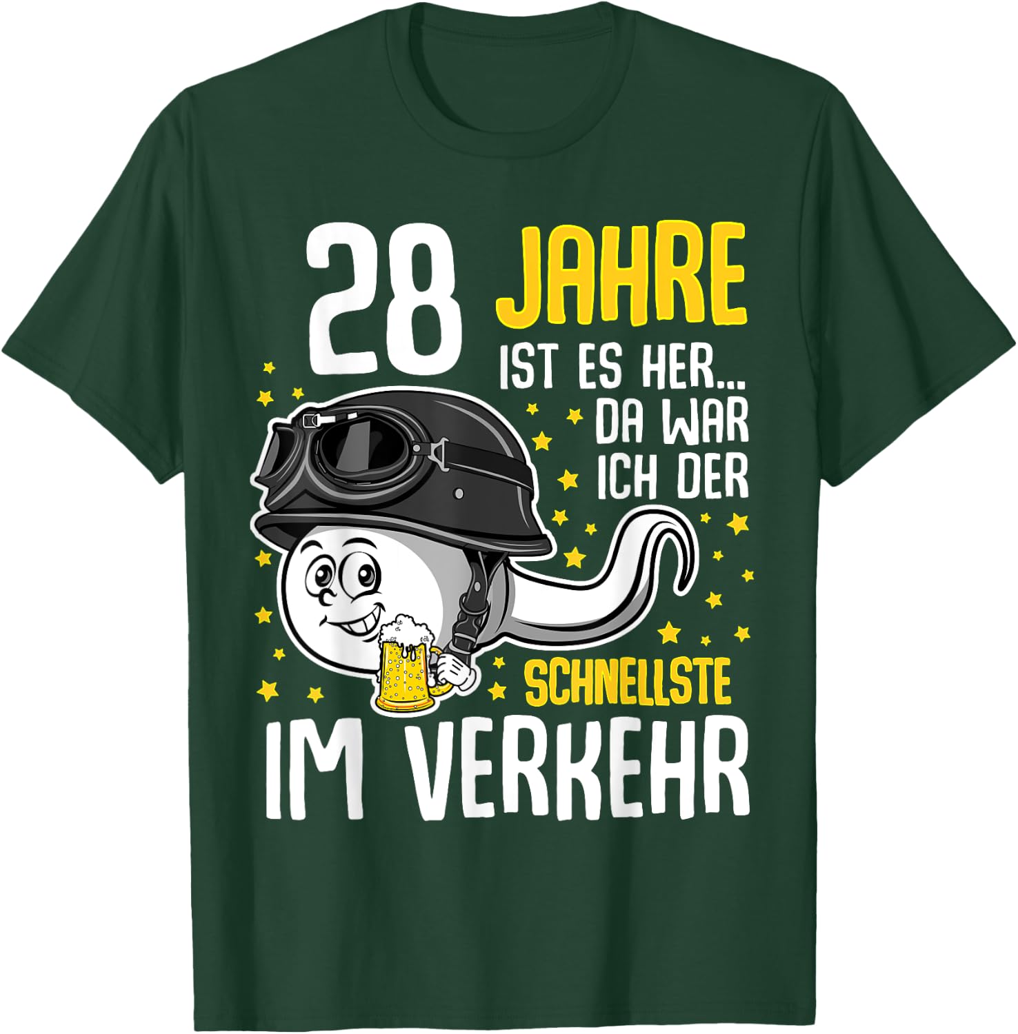 Men's 28 Years Ago The Fastest in Traffic 28th Birthday Man , black T-Shirt - T-Shirt | Forest