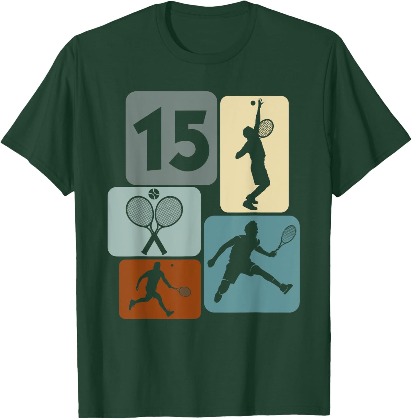 15e anniversaire Joueur de tennis 15 ans Tennis garçons T-Shirt - T-Shirt | Forest
