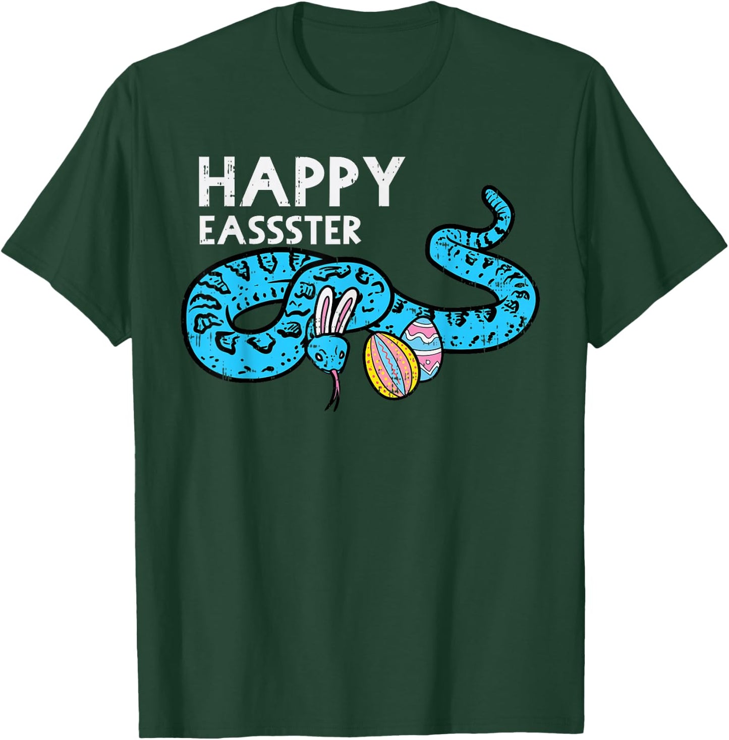 Happy Easter Snake Bunny Funny Egg Hunt Animal Men Women Kid T-Shirt - T-Shirt | Forest