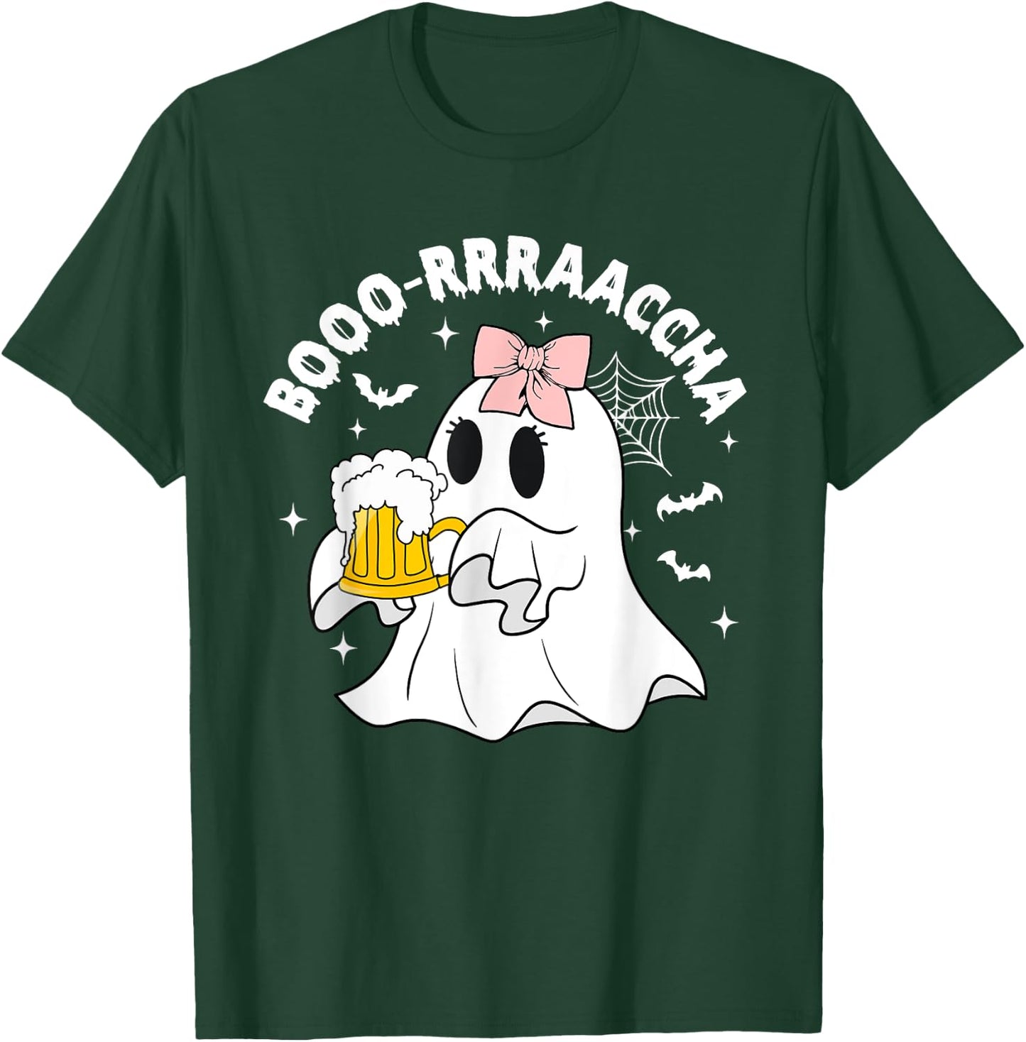 Booo-rrraaccha, Funny Halloween Drunk Ghost, Cute Ghost T-Shirt - T-Shirt | Forest