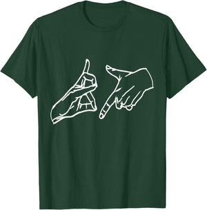 187 Hand Sign , black T-Shirt - T-Shirt | Forest