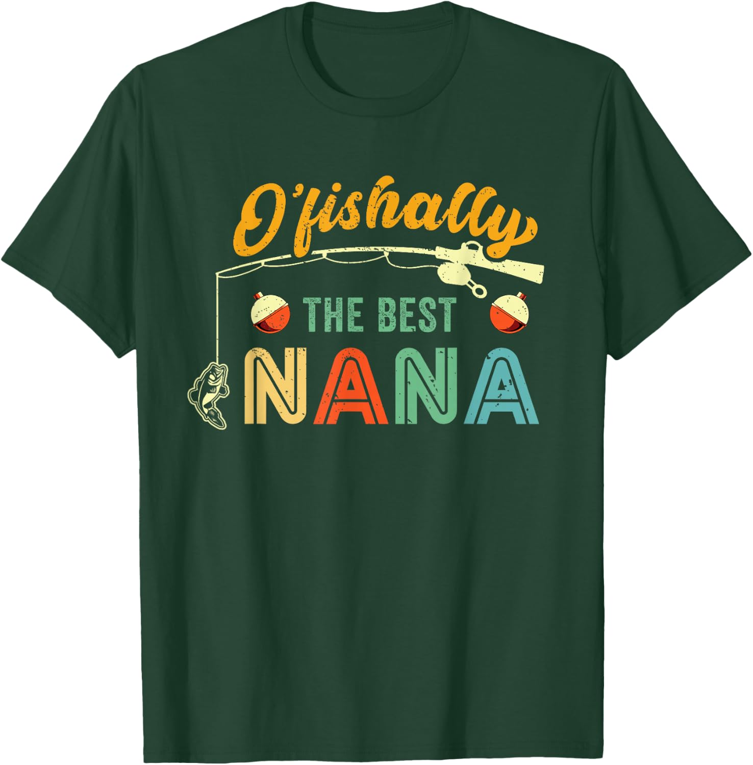 Best Nana Fishing Grandma Fisherwoman Cute Grandmother Fish T-Shirt - T-Shirt | Forest