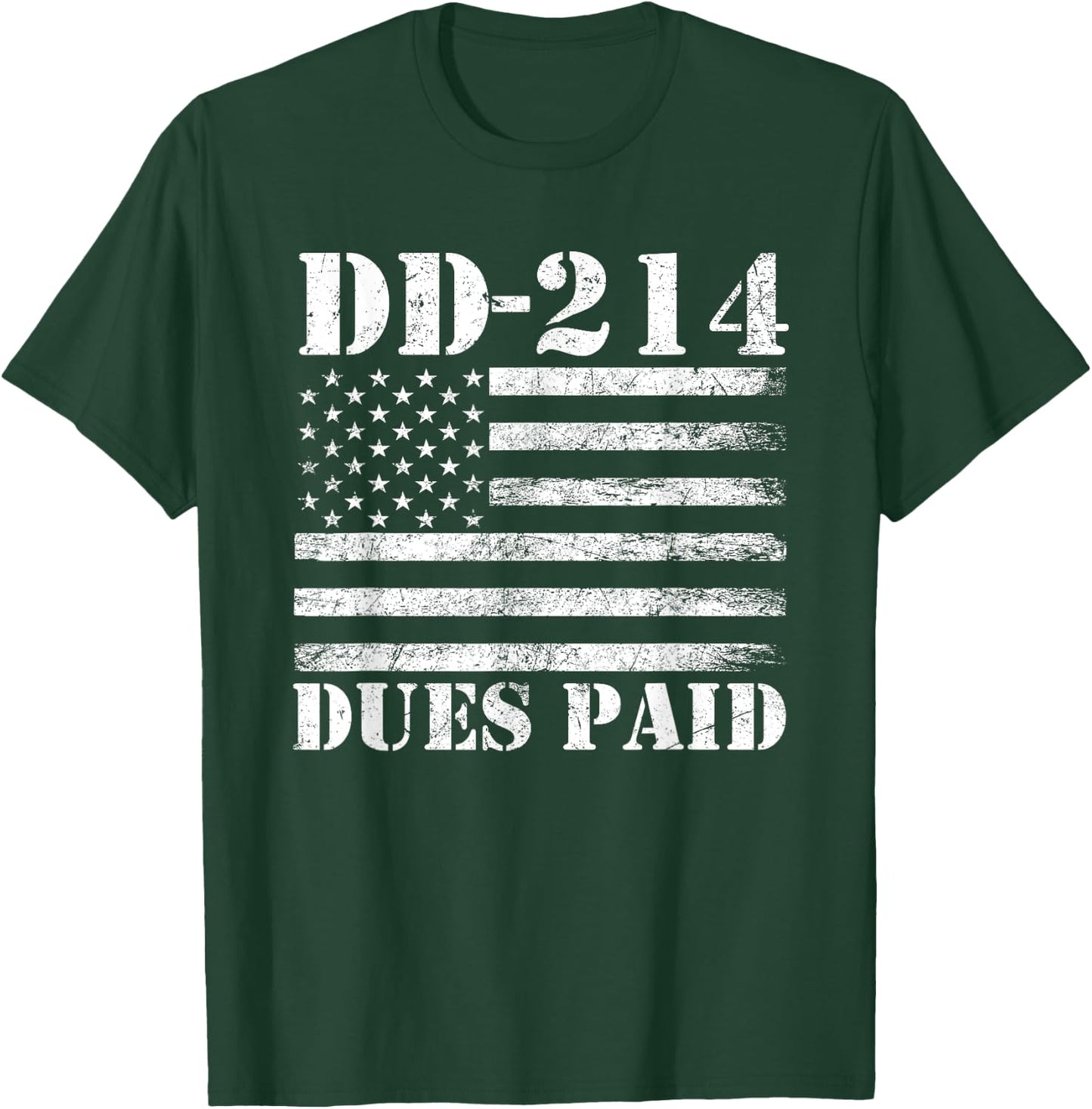 DD 214 Alumni DD-214 Dues Paid US Military Veteran T-Shirt - T-Shirt | Forest
