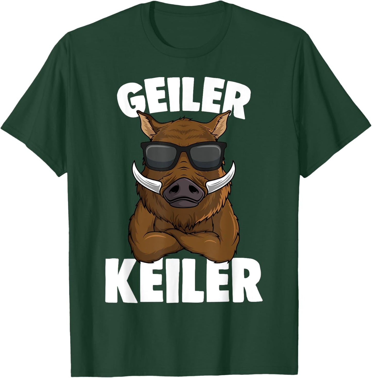 Men's Wild Boar Hunter , black T-Shirt - T-Shirt | Forest