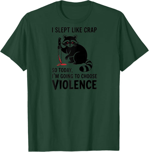 Funny Raccoon I Slept Like Crap Choose Violence Raglan Baseball