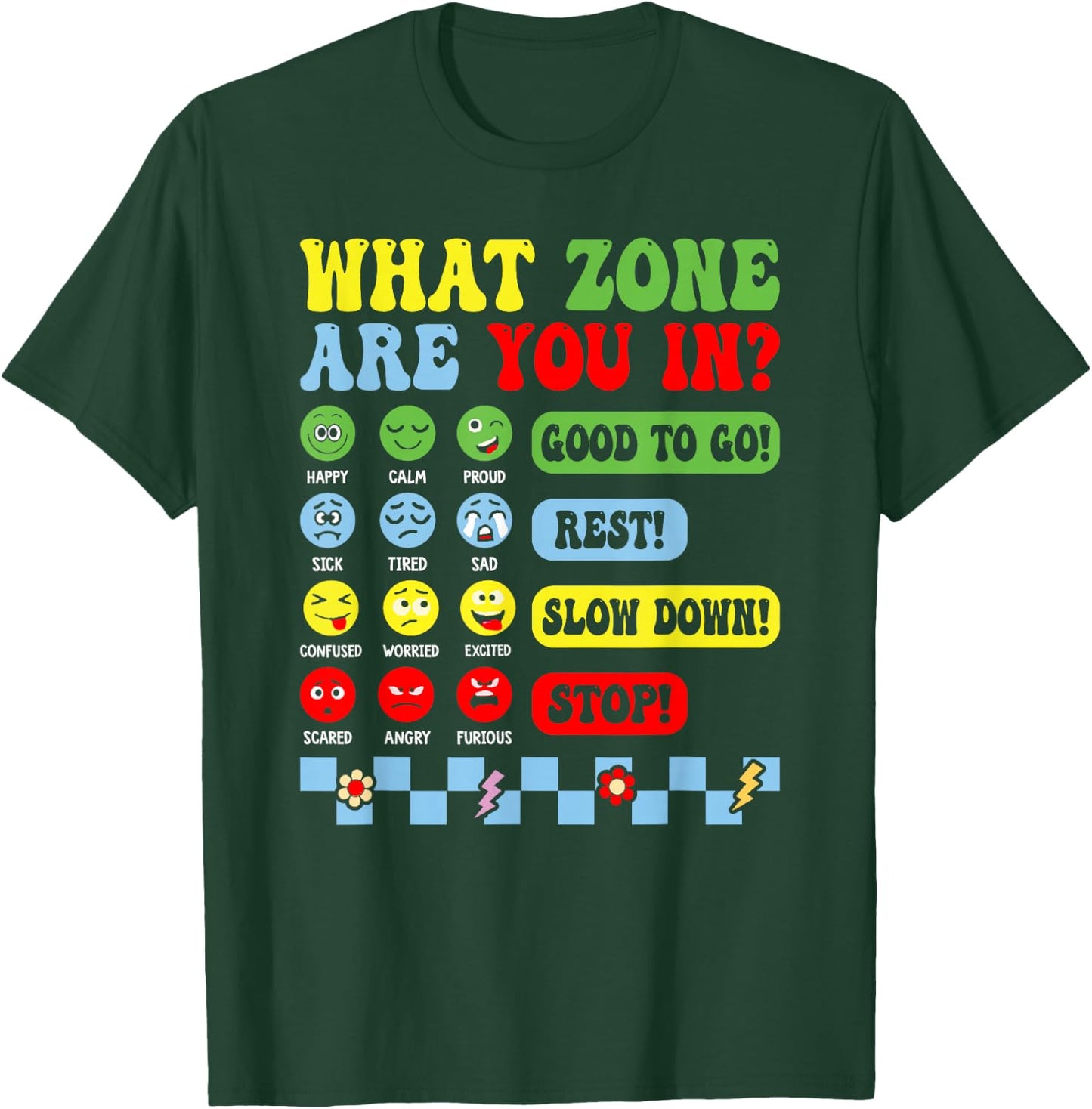 Zone Of Regulation For School Counselor Mental Health Matter T-Shirt - T-Shirt | Forest