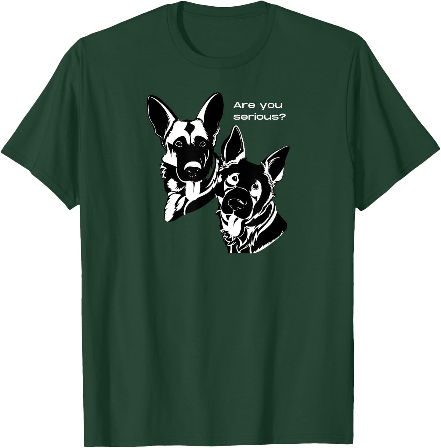 German Shepherd Head Tilt T-Shirt - T-Shirt | Forest